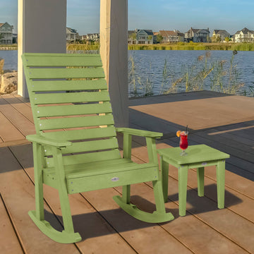 Riverside Rocking Chair and Side Table 2pc Set Kitted Set Bahia Verde Outdoors 