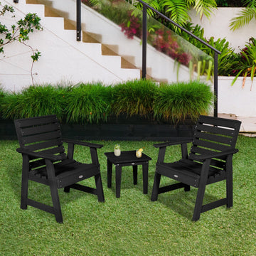 Two Riverside Garden Chairs and Side Table Set Kitted Set Bahia Verde Outdoors 