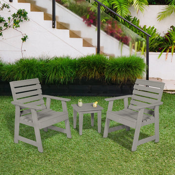 Two Riverside Garden Chairs and Side Table Set Kitted Set Bahia Verde Outdoors 