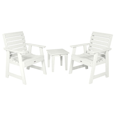 Two Riverside Garden Chairs and Side Table Set Kitted Set Bahia Verde Outdoors Coconut White 