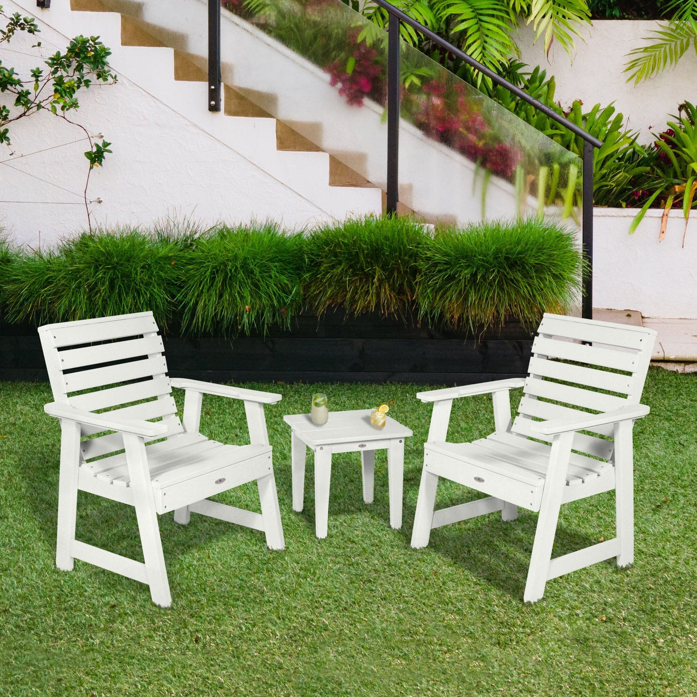 Two Riverside Garden Chairs and Side Table Set Kitted Set Bahia Verde Outdoors 