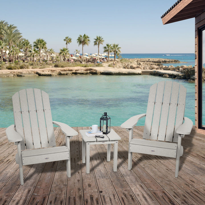 Two Cape Classic Adirondack Chairs and Side Table Set Kitted Set Bahia Verde Outdoors 