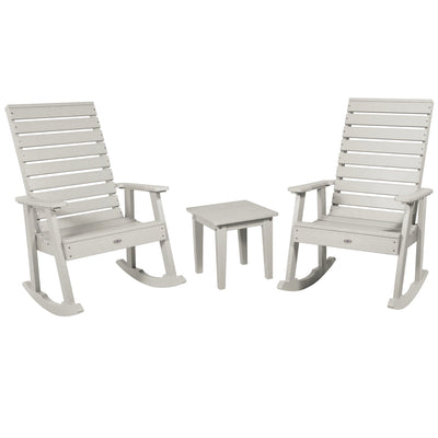 Riverside Rocking Chair and Side Table 3pc Set Kitted Set Bahia Verde Outdoors Cove Gray 
