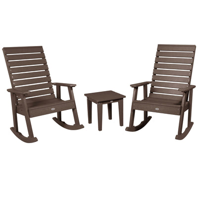 Riverside Rocking Chair and Side Table 3pc Set Kitted Set Bahia Verde Outdoors Mangrove Brown 