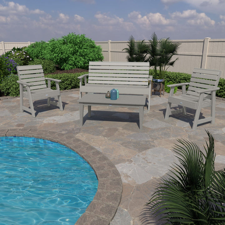 Riverside Garden Bench 5ft, 2 Garden Chairs and Conversation Table Set Kitted Set Bahia Verde Outdoors 