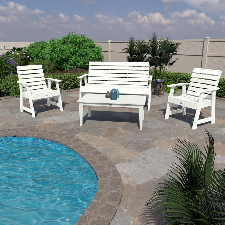 Riverside Garden Bench 5ft, 2 Garden Chairs and Conversation Table Set Kitted Set Bahia Verde Outdoors 