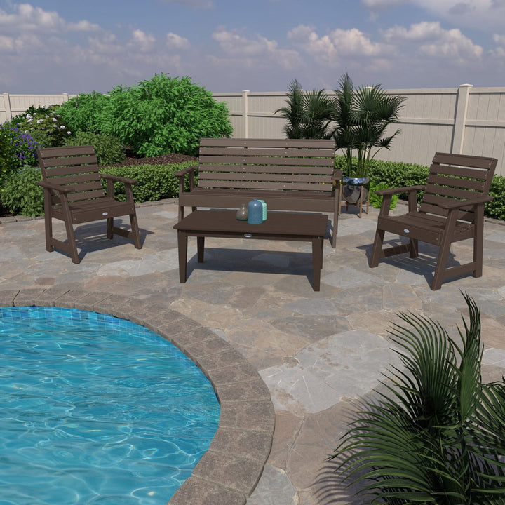 Riverside Garden Bench 5ft, 2 Garden Chairs and Conversation Table Set Kitted Set Bahia Verde Outdoors 