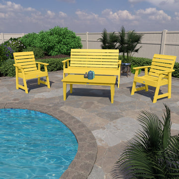 Riverside Garden Bench 5ft, 2 Garden Chairs and Conversation Table Set Kitted Set Bahia Verde Outdoors 