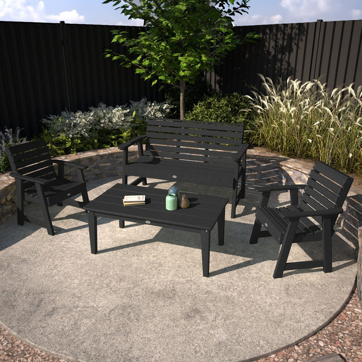 Riverside Garden Bench 4ft, 2 Garden Chairs, and Conversation Table Set Kitted Set Bahia Verde Outdoors 