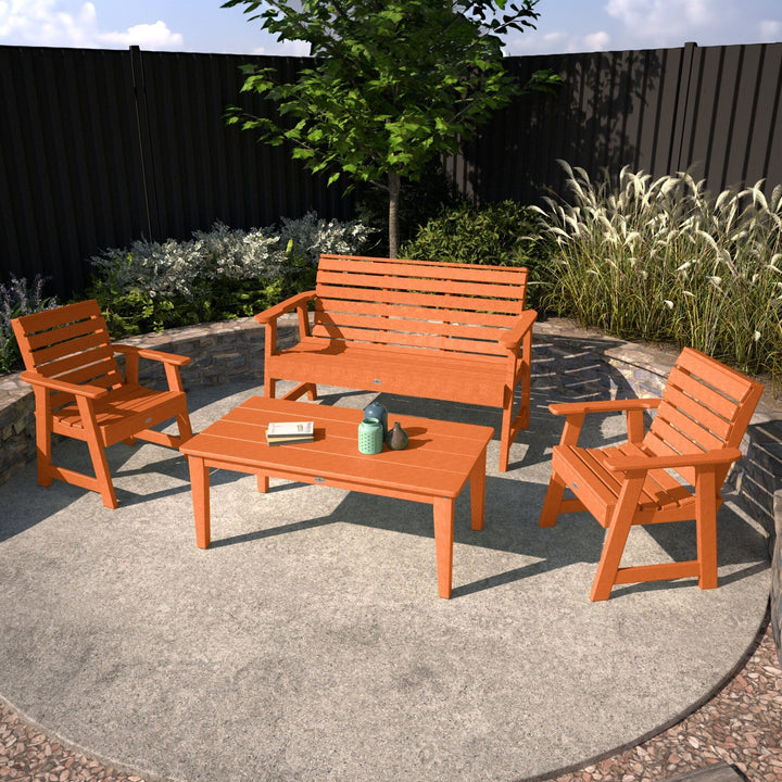 Riverside Garden Bench 4ft, 2 Garden Chairs, and Conversation Table Set Kitted Set Bahia Verde Outdoors 