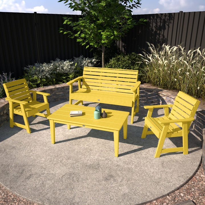 Riverside Garden Bench 4ft, 2 Garden Chairs, and Conversation Table Set Kitted Set Bahia Verde Outdoors 