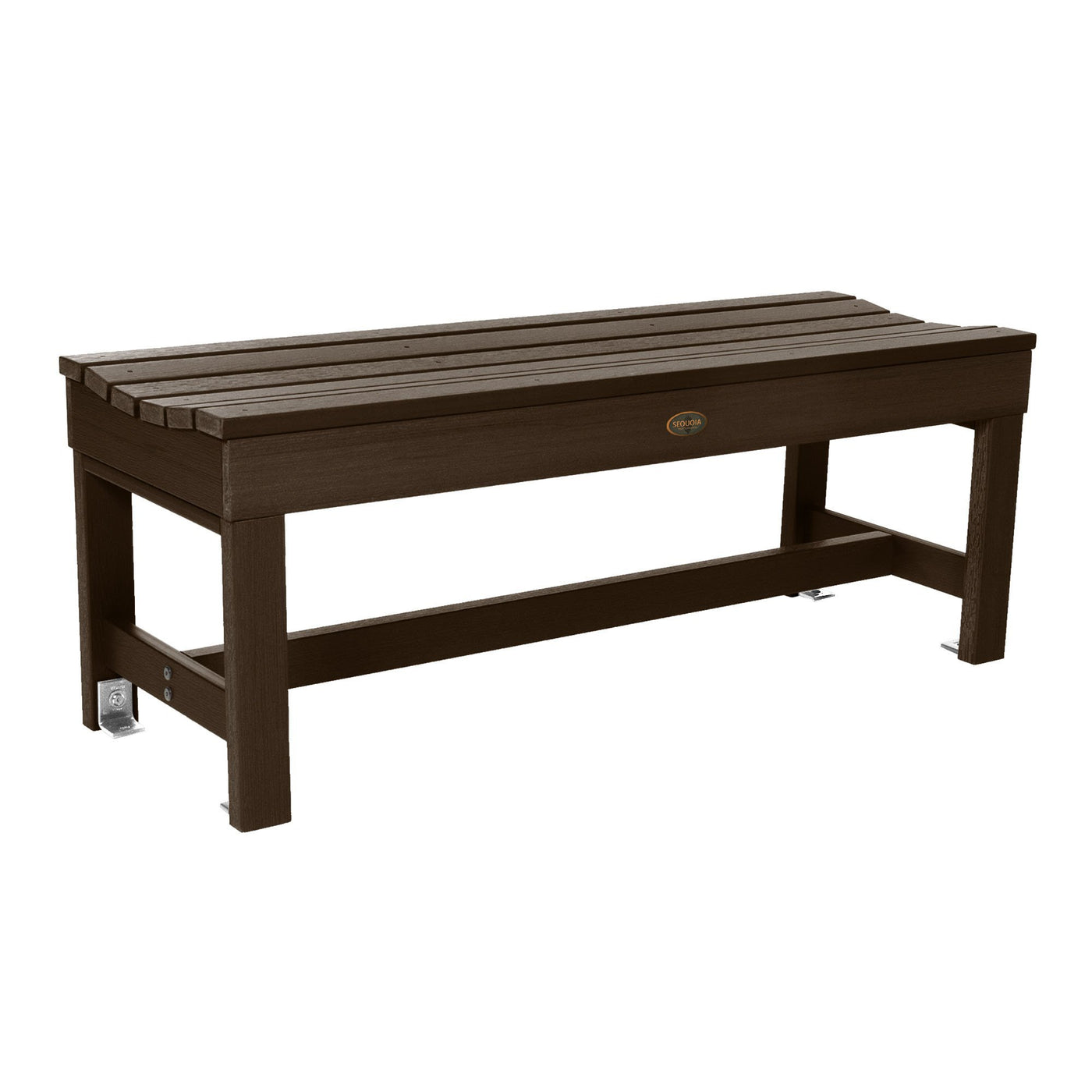 Commercial Grade "Weldon" 4ft Backless Bench Sequoia Professional Weathered Acorn 