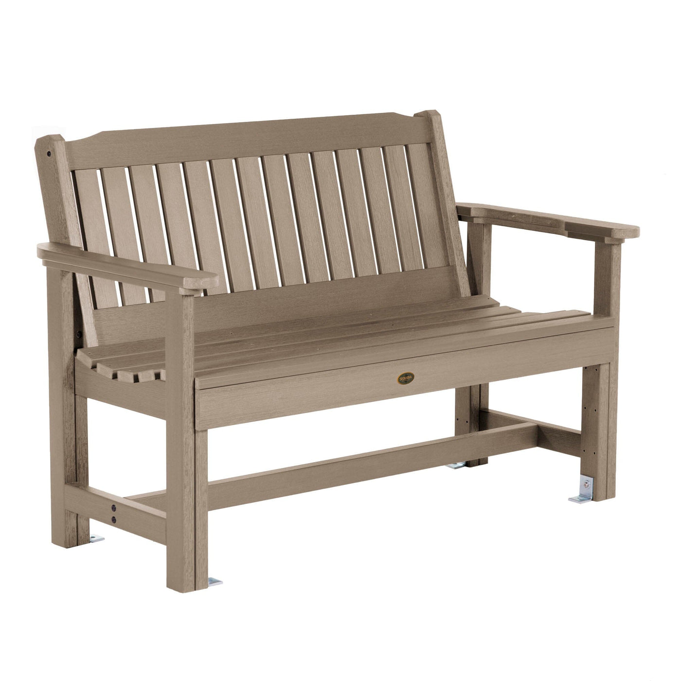 Commercial Grade Exeter 4' Garden Bench Bench Sequoia Professional Woodland Brown 