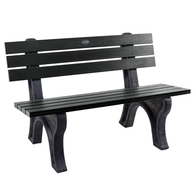 Aurora Traditional 4 ft. Park Bench Bench Sequoia Professional Black 