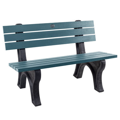 Aurora Traditional 4 ft. Park Bench Bench Sequoia Professional Nantucket Blue 