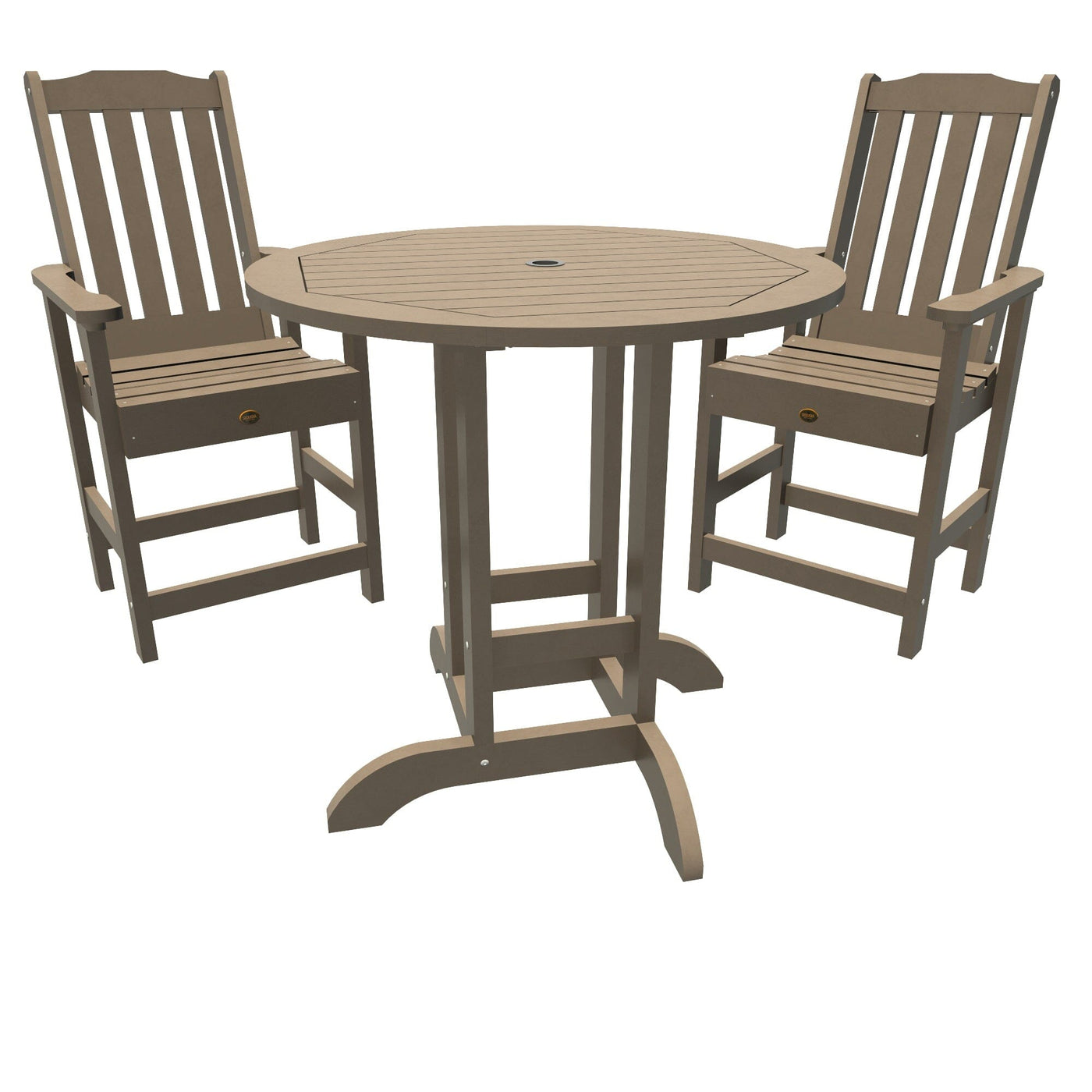Springville 3pc Round Counter Dining Set Dining Sequoia Professional Woodland Brown 