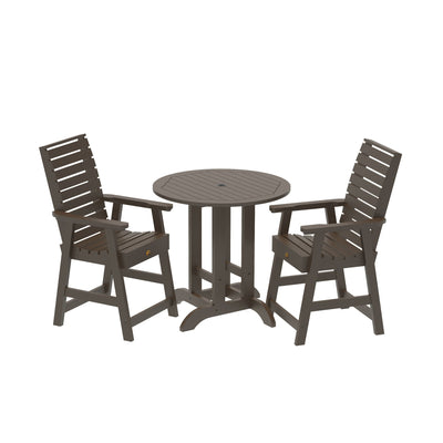 Glennville 3pc Round Counter Dining Set Dining Sequoia Professional Weathered Acorn 