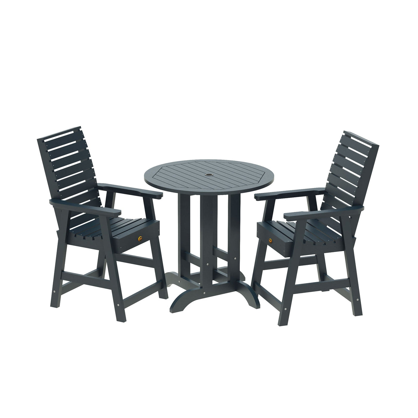 Glennville 3pc Round Counter Dining Set Dining Sequoia Professional Federal Blue 