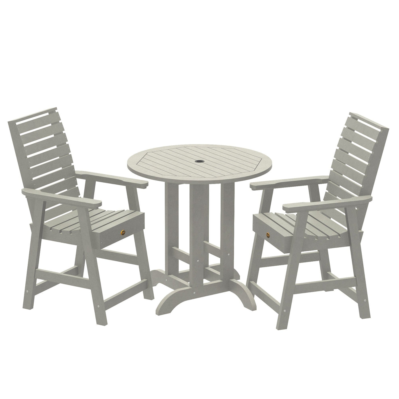 Glennville 3pc Round Counter Dining Set Dining Sequoia Professional Harbor Gray 
