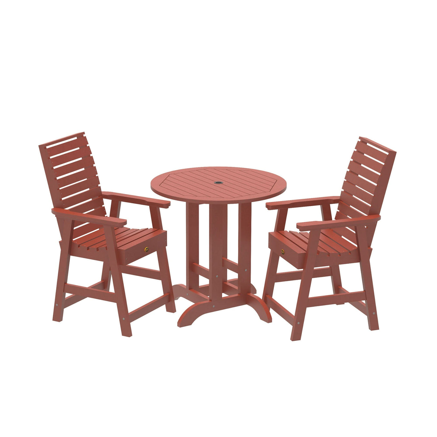 Glennville 3pc Round Counter Dining Set Dining Sequoia Professional Rustic Red 