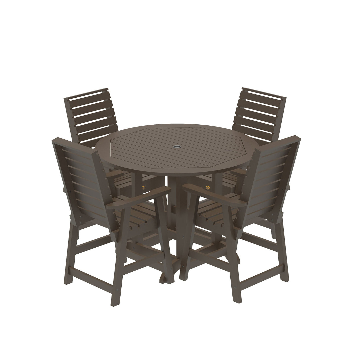 Glennville 5pc Round Counter Dining Set Dining Sequoia Professional Weathered Acorn 