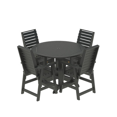 Glennville 5pc Round Counter Dining Set Dining Sequoia Professional Black 