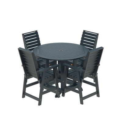 Glennville 5pc Round Counter Dining Set Dining Sequoia Professional Federal Blue 