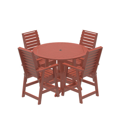 Glennville 5pc Round Counter Dining Set Dining Sequoia Professional Rustic Red 