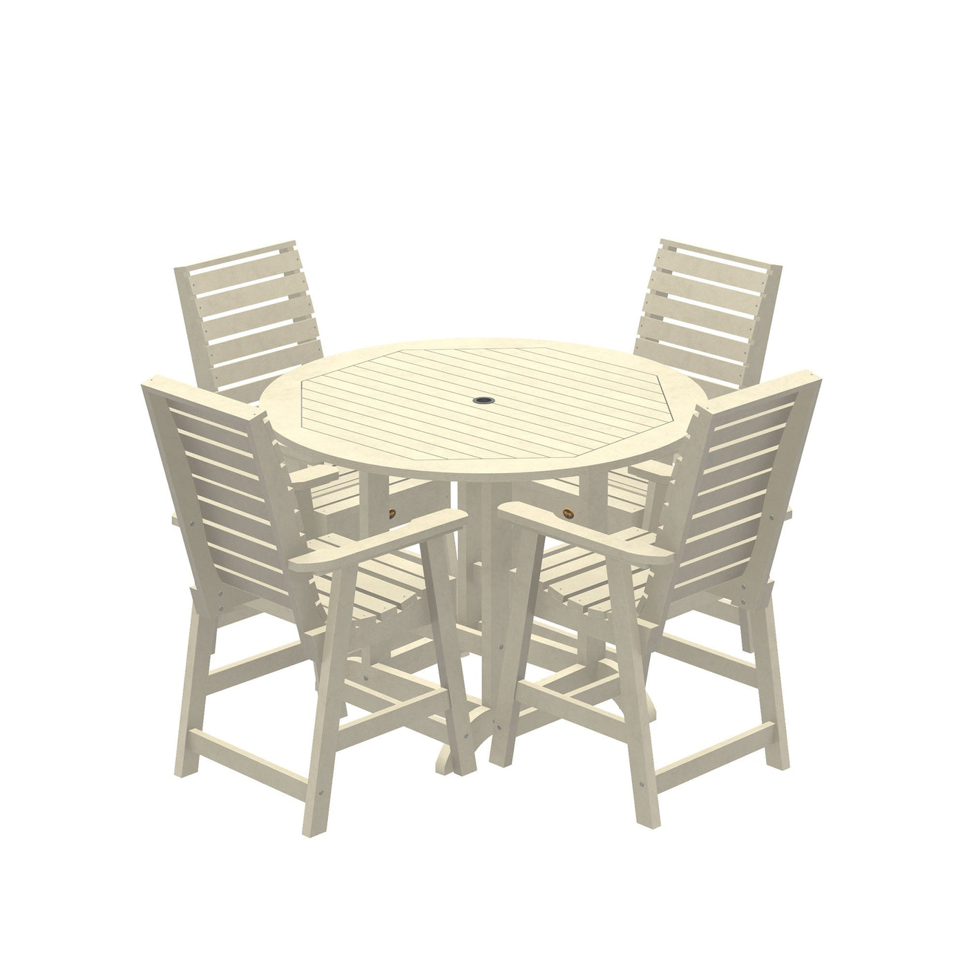 Glennville 5pc Round Counter Dining Set Dining Sequoia Professional Whitewash 