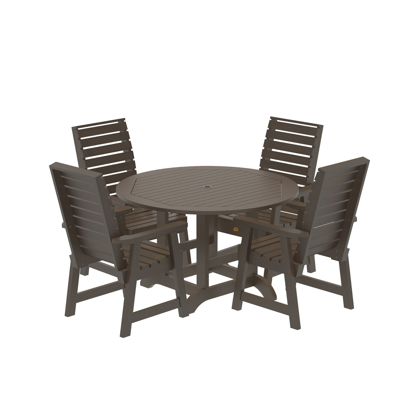 Glennville 5pc Round Dining Set Dining Sequoia Professional Weathered Acorn 