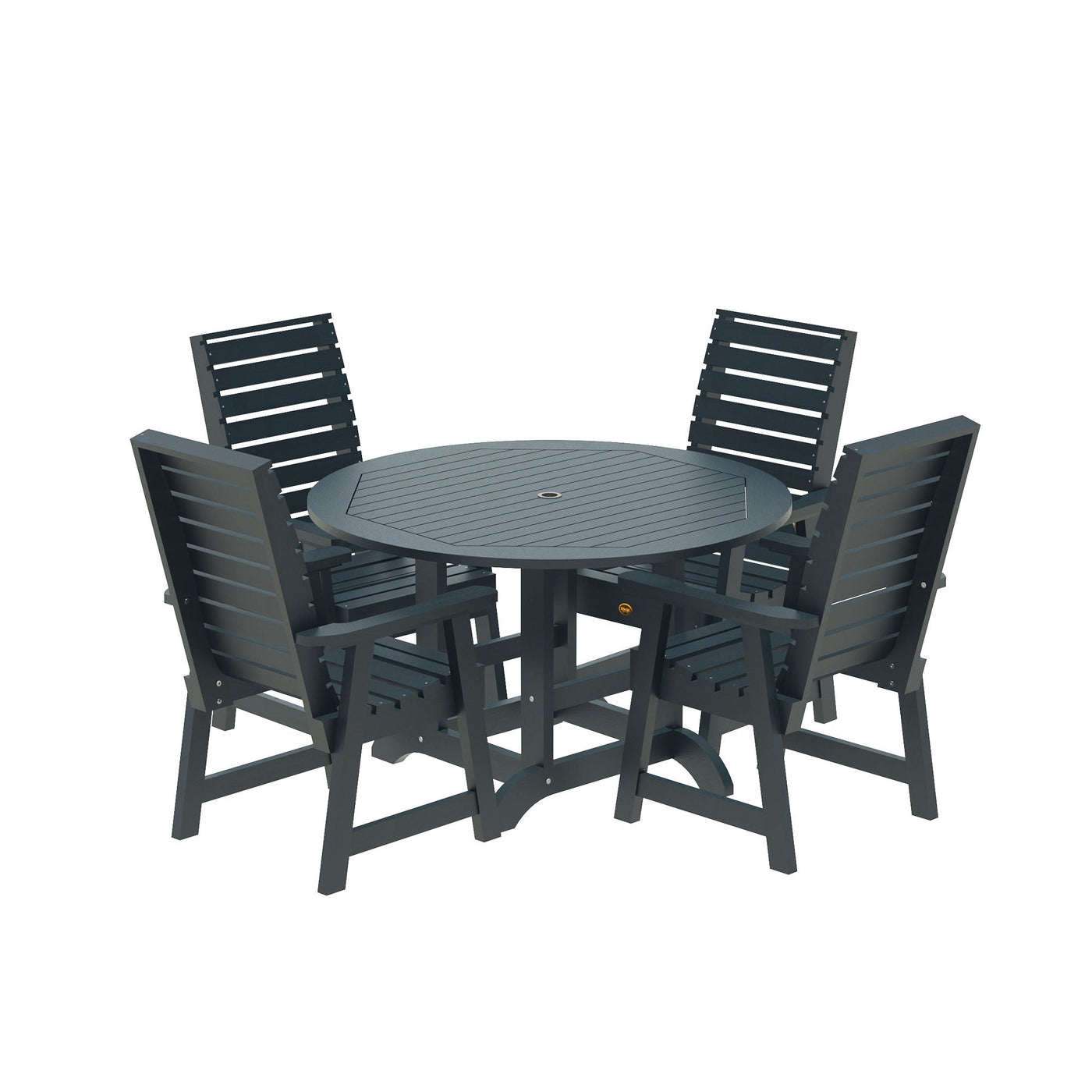 Glennville 5pc Round Dining Set Dining Sequoia Professional Federal Blue 