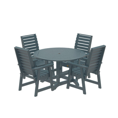 Glennville 5pc Round Dining Set Dining Sequoia Professional Nantucket Blue 