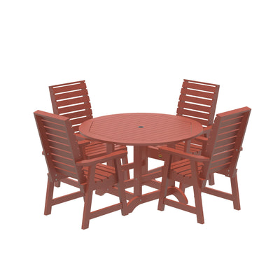 Glennville 5pc Round Dining Set Dining Sequoia Professional Rustic Red 