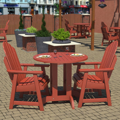 Commercial Grade 3 Pc Muskoka Adirondack Bistro Dining Set with 36” Table Kitted Sets Sequoia Professional 