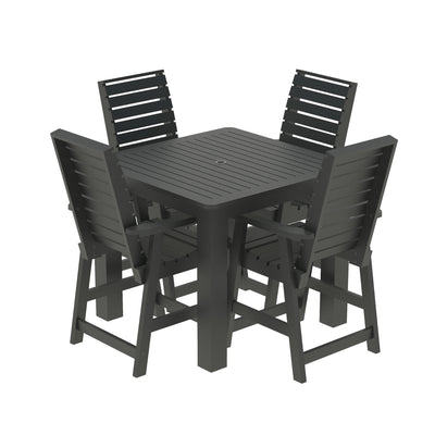 Glennville 5pc Square Counter Dining Set Dining Sequoia Professional Black 
