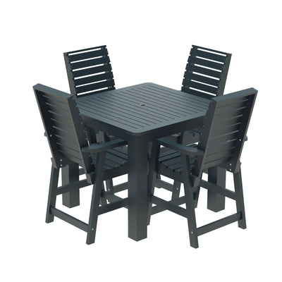 Glennville 5pc Square Counter Dining Set Dining Sequoia Professional Federal Blue 