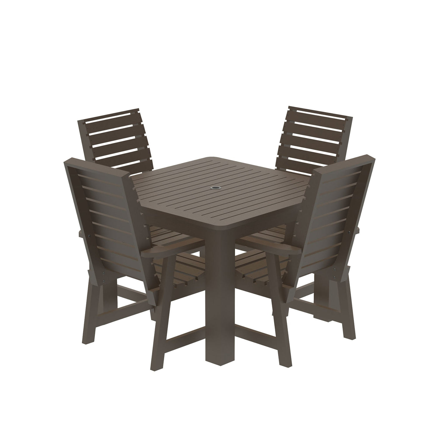 Glennville 5pc Square Dining Set Dining Sequoia Professional Weathered Acorn 