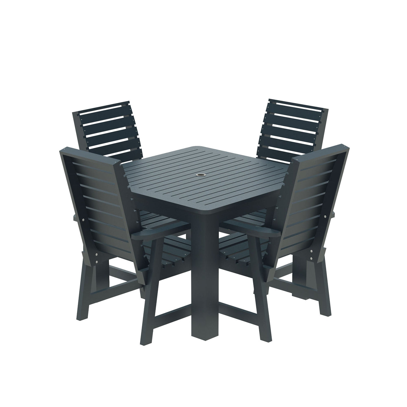 Glennville 5pc Square Dining Set Dining Sequoia Professional Federal Blue 