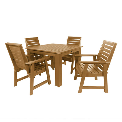 Glennville 5pc Square Dining Set Dining Sequoia Professional Toffee 