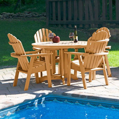 Commercial Grade 5 Pc Muskoka Adirondack Dining Set with 48” Table Sequoia Professional 