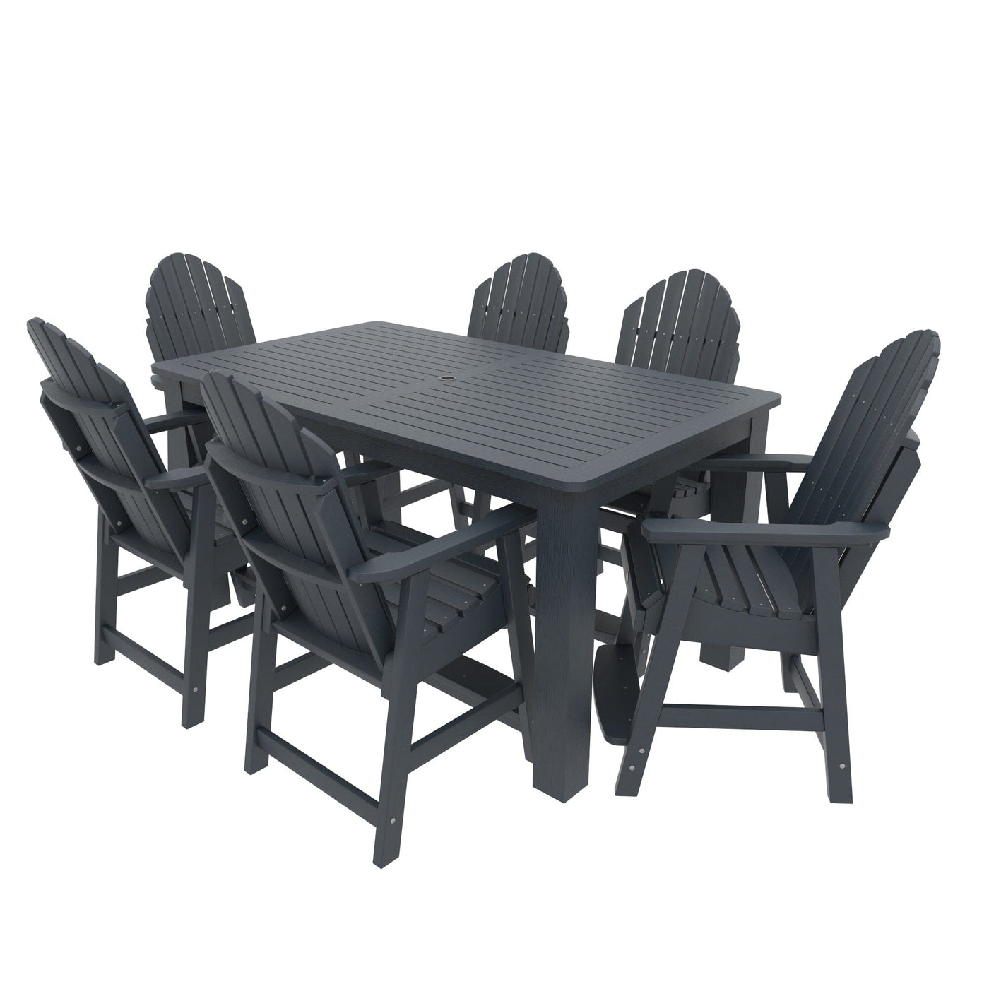 Muskoka 7pc 42x72 Counter Bistro Dining Set Dining Sequoia Professional Federal Blue 