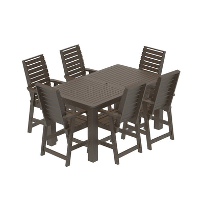 Glennville 7pc 42x72 Counter Dining Set Dining Sequoia Professional Weathered Acorn 