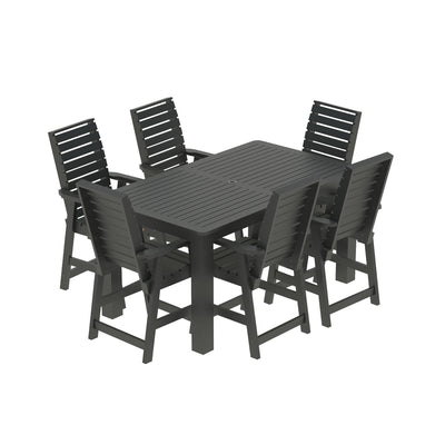 Glennville 7pc 42x72 Counter Dining Set Dining Sequoia Professional Black 