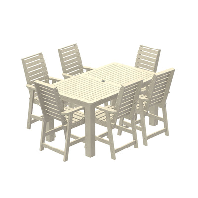 Glennville 7pc 42x72 Counter Dining Set Dining Sequoia Professional Whitewash 