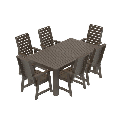 Glennville 7pc 42x72 Dining Set Dining Sequoia Professional Weathered Acorn 