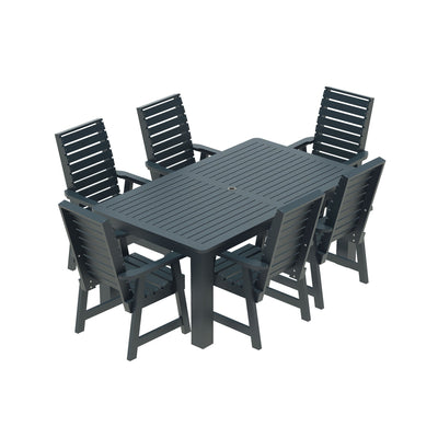 Glennville 7pc 42x72 Dining Set Dining Sequoia Professional Federal Blue 