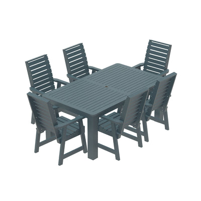 Glennville 7pc 42x72 Dining Set Dining Sequoia Professional Nantucket Blue 