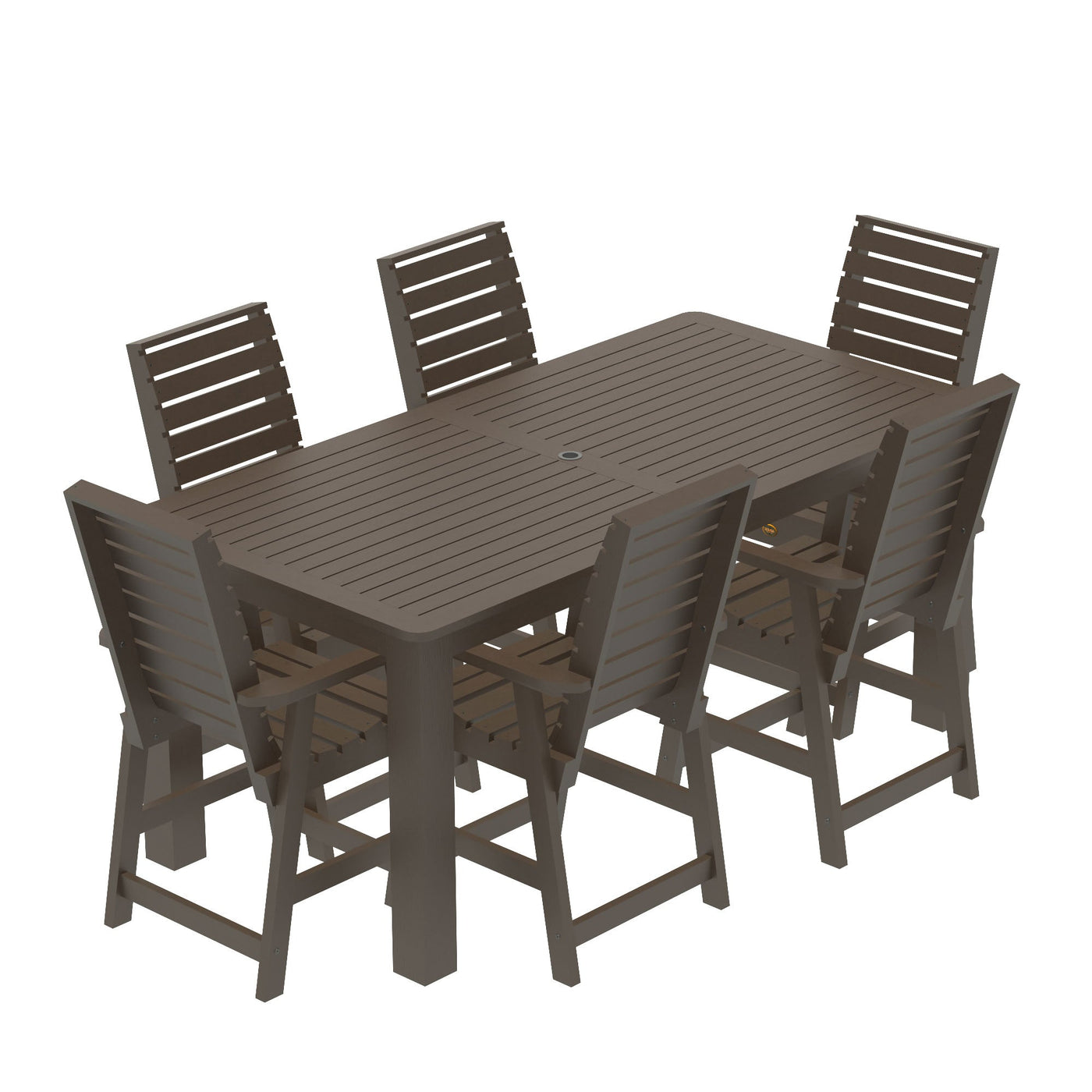 Glennville 7pc 42x84 Counter Dining Set Dining Sequoia Professional Weathered Acorn 