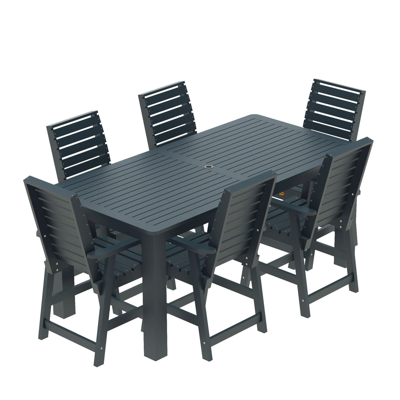 Glennville 7pc 42x84 Counter Dining Set Dining Sequoia Professional Federal Blue 