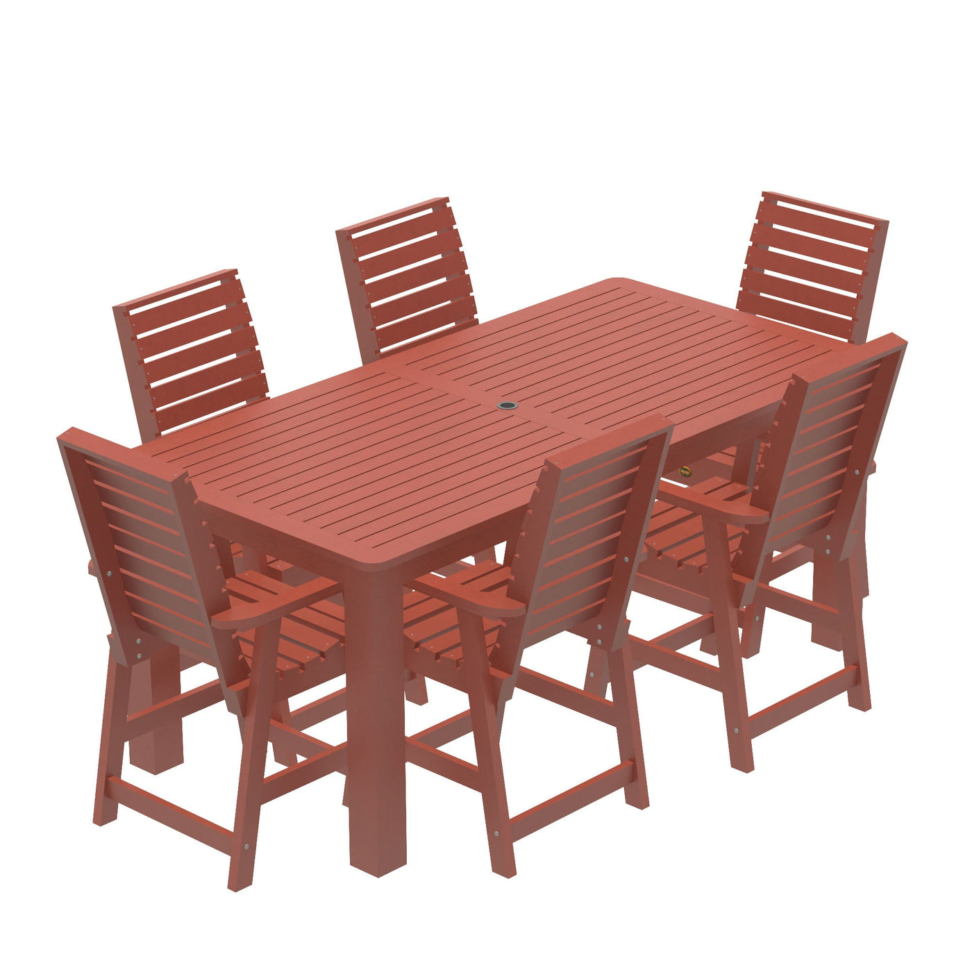 Glennville 7pc 42x84 Counter Dining Set Dining Sequoia Professional Rustic Red 